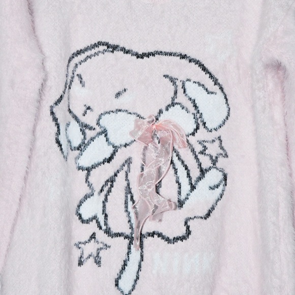 Angora oversized bunny bow sweater - Picture 2 of 4